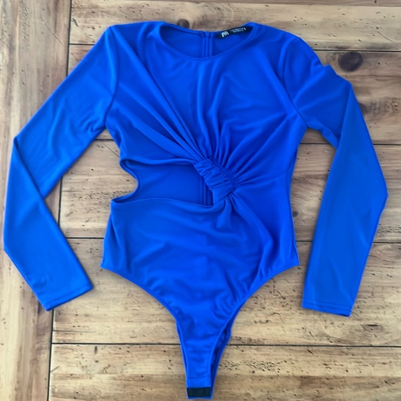 ZARA knotted cut out bodysuit size M - Picture 2 of 7